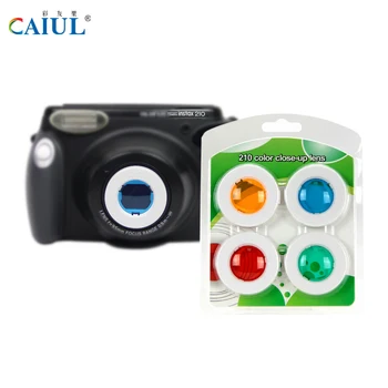 CAIUL yakın çekim lens için uygun Fujifilm ınstax kamera geniş 210 300 anında kamera lens UV kendi kendine portre lens 4 renk filtreleri