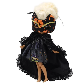 BUZLU DBS Blyth doll licca vücut OYUNCAK KIYAFET cadılar bayramı kıyafetleri pelerin gri elbise Vampir