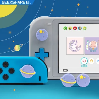 GeekShare Yumuşak Thumb Çubuk Kavrama Cap Joystick Koruyucu Kapak Nintendo Anahtarı İçin Mutlu Bitki Joy-con Denetleyici Thumbstick Kılıf