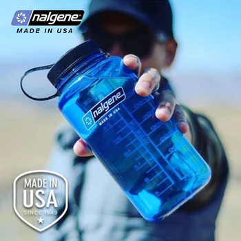 Nalgene Açık Geniş Ağız Su Şişesi Moda Taşınabilir Spor Plastik Su Bardağı Seyahat Yürüyüş Koşu 1000 ML
