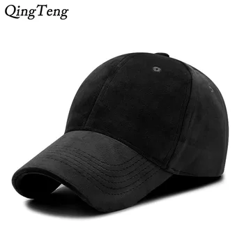 Katı Kadife beyzbol şapkası Siyah Marka Kapaklar Erkek Snapback Şapka Moda Ayarlanabilir Kemik Kadınlar Açık Spor Golf Şapka