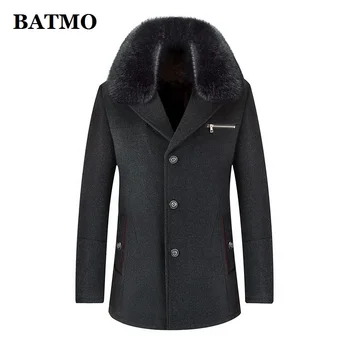 BATMO 2022 yeni varış kış yüksek kaliteli yün kalın trençkot erkekler, erkek gri sıcak ceketler Palto boyutu M-4XL, 1519