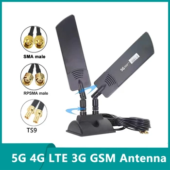 Sinyal Boost 5G 4G LTE 3G GSM 600 ~ 6000MHz Yönlendirici Anten Omni WıFı CPE PRO Kablosuz Anten İle 2 * 2 Kablo Ve TS9 SMA Erkek