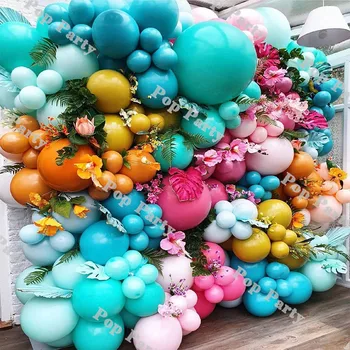 Renkli Balonlar Garland Kiti Doğum Günü Tiffany Mavi Pembe Çoklu Renk Balon Kemer Bebek Pembe Duş Düğün Parti Malzemeleri 238