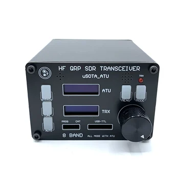 uSOTA-ATU USDX SDR Alıcı-verici 8 Bant HF Amatör Radyo QRP CW Alıcı-verici ATU-100 Anten Tuner Çift Ekran