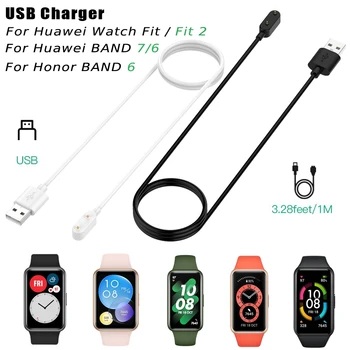 100cm / 3.28 ft USB şarj aleti şarj kablosu için Huawei Band 7/6 Onur Band 6 Huawei izle Fit / Fit 2 Şarj Cihazı