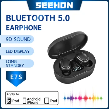 TWS E7S kablosuz kulaklıklar Bluetooth Kulaklık Kulaklık Mic ile Spor Gürültü İptal Mini Kulaklık Xiaomi Redmi İçin