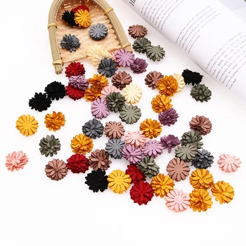 45 adet/grup 2.5 cm Mini DIY El Yapımı PVC Kadife Taklit Darı çiçek Başları Headdress saç aksesuarları Klip Sanat Sahte Dekor