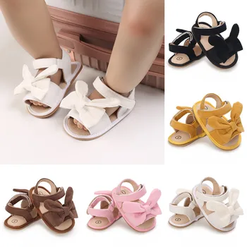 Yeni Bebek Sandalet Bebek Ayakkabıları Erkek Bebek Kız Sandalet PU Yumuşak Alt Taban Kaymaz Bebek İlk Yürüteç Beşik Ayakkabı Yenidoğan Moccasins
