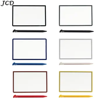 JCD Yeni 3DS XL LL Üst Yüzey Ayna Plastik lens kapağı Üst LCD Ekran Len Ön Kapak değiştirme Stylus Dokunmatik Kalem