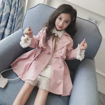 Yeni Sonbahar Kız Ceket çocuk Giyim Kız Küçük Prenses Rüzgarlık Bahar Siper 7 8 9 10 11 12 Yaşında Çocuk Giysileri