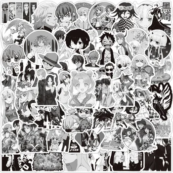 10/30/50 adet Siyah Ve Beyaz Anime iblis avcısı TEK PARÇA Çıkartmalar Çocuklar için Oyuncak DIY Graffiti Kaykay Dizüstü Serin Etiket Paketleri