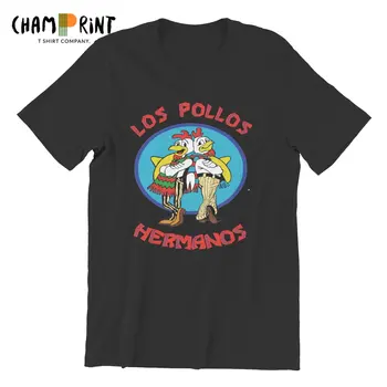 Erkek yüksek kaliteli tişört %100 % Pamuk Breaking Bad Los Pollos Tavuk Kardeşler Baskılı Rahat Komik Tshirt Erkek Tee Gömlek