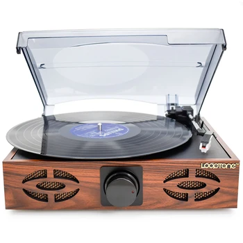 Modern Bluetooth LP vinil plak çalar, retro gramofon ses, üç hız ayarı: (33/45/78)