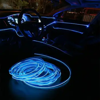 2m Serin ışık şeridi 12v Dc Otomotiv Led iç El Bant Kenar Ortam Lambası ışık hattı Modifiye aksesuarları Araba Led ışıkları