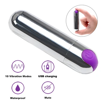 10 Hız Mini kurşun vibratör Kadınlar için G-spot Masaj USB Şarj Edilebilir Su Geçirmez Güçlü Titreşim Klitoral Seks Oyuncakları Teşvik