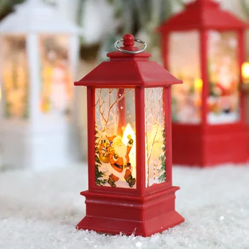 Noel fener 13 cm/5 inç LED alevsiz mum fener Santa kardan adam asılı ışık ev cadılar bayramı noel partisi dekor