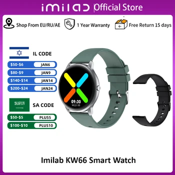 IMILAB KW66 akıllı saat Erkekler Smartwatch Spor Spor İzci Kalp Hızı Uyku Monitör IP68 Su Geçirmez Bilezik doğum günü hediyesi