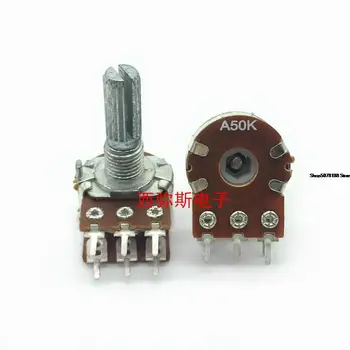 16 tipi dubleks ses potansiyometresi wh148 a50k çift sıralı 6-pin şaft uzunluğu 20mm rozet ses güç amplifikatörü
