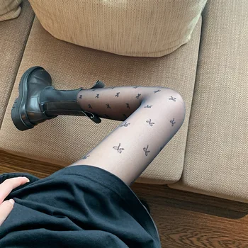 Seksi Kadın Külotlu Çorap Tayt Dikişsiz Dantel Örgü Yaylar balık ağı külotlu çorap Yaz Naylon Polka Dot Baskı Sıkı Çorap Kadın Çorap