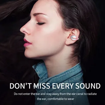 TWS Kemik İletim Kablosuz Kulaklık Bluetooth 5.0 Mini Stereo Handsfree Kulaklık Gürültü Azaltma sporcu kulaklığı Açık