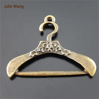 Julie Wang 10 ADET Metal Alaşım Retro Bronz Elbise Askısı Şekli Takı Yapımı Kadınlar Bilezik kolye uçları DIY El Sanatları Takı