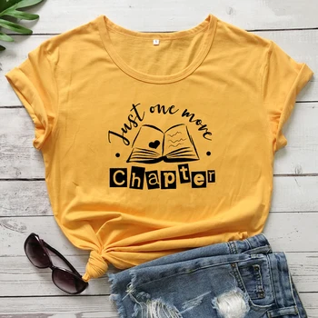 Sadece Bir Daha Bölüm T-shirt Komik Unisex Kısa Kollu Okuma Öğretmen Tshirt Sevimli kadın Grafik Kitap Nerd Üst Tee Gömlek