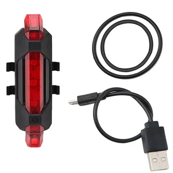 Şarj edilebilir USB LED Bisiklet Kuyruk İşık Dağ Bisikleti Emniyet Uyarı Ön ve Arka Yanıp Sönen ışıklar Gece Sürme Aksesuarları 1 ADET