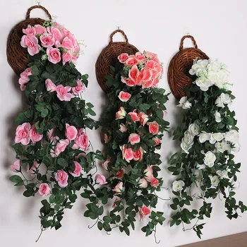 80cm yapay çiçekler Asılı Gül Asma Ev Düğün Parti İçin Balkon Dekor DIY Asılı Garland Yapay Bitkiler Sahte Çiçek