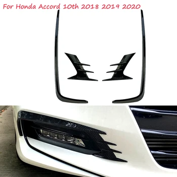Araba Ön Tampon Spoiler Spoiler Sis Farları Dekoratif Kapak Honda Accord İçin 10th 2018 2019 2020 Karbon Fiber Aksesuarları