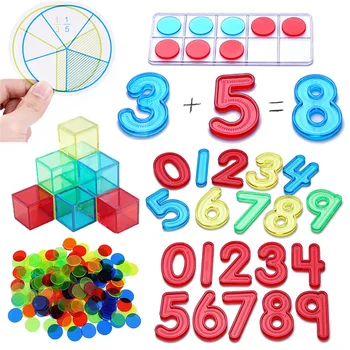 Montessori matematik öğretim kaynakları aracı oyuncaklar çocuklar için Montessori ışık masa aksesuarları saydam oyuncaklar 3 yıl