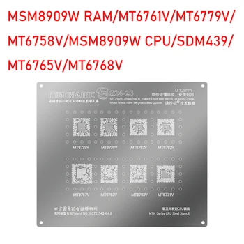 Mekanık S24-23 BGA Reballing Stencil İçin MSM8909W / MT6761V / MT6779V / MT6758V / SDM439 / MT6765V / MT6768V Qualcomm MTK CPU IC Çip Net