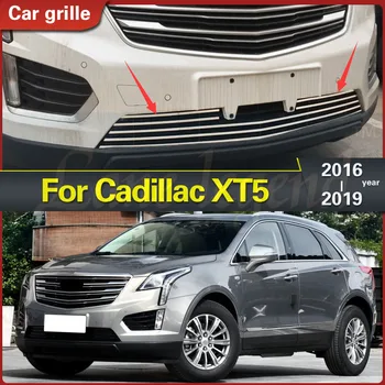 Cadillac için XT5 2016-2019 Yüksek Kaliteli paslanmaz çelik Tampon Izgarası Süslemeleri Trim Çizgili Araba Styling Aksesuarları Vücut kiti