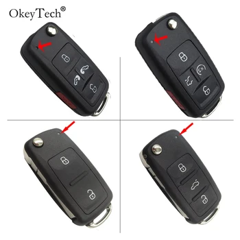 OkeyTech flip anahtar araba uzaktan anahtar kabuk kapak VW Volkswagen sharan Multivan T5 kaliteli 5 düğme vw araba oto anahtar kutu
