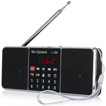 L-288 Mini Taşınabilir FM Radyo Hoparlör Stereo Müzik Çalar TF Kart USB Disk LCD Ekran Ses Kontrolü Şarj Edilebilir Hoparlör