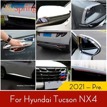Hyundai Tucson için Nx4 2021 2022 Dingil Mesafesi 2755mm Kapı Gövde Yan Koruyucu Trim Şeritler Dekorasyon Kapak Garnitür 4 adet / takım
