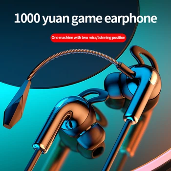 Ayrılabilir Çift Mikrofon Oyun Kablolu Kulaklık 3.5 mm Arayüzü Tel Kontrollü Kulak L-bend Kulaklık Kulaklık iphone için kulaklık