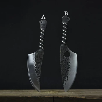 7Cr17MOV çelik saf el kemiksi saplı bıçak Longquan klip çelik dövme meyve bıçağı çok fonksiyonlu bıçak ev retro bıçaklar