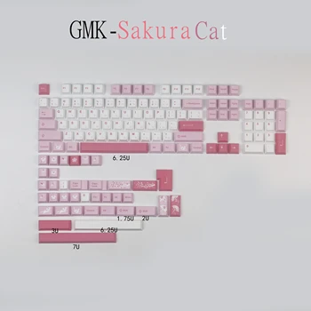 141 Tuşları Sakura Kedi PBT Keycaps kiraz profili BOYA Subbed Tam Klavye Tuş Setleri GH60 GK61X GK64X 68 84 87 96 980 104 108