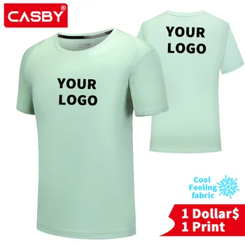 Özel Logo Tasarım Yaz erkek Ve kadın Kısa Kollu Yuvarlak Boyun T-Shirt Çabuk Kuruyan Gömlek Rahat Üst