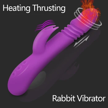 Erotik Sextoys ısıtma sokmak tavşan vibratör su geçirmez dönen yapay penis G noktası klitoris stimülatörü yetişkin seks oyuncakları kadın için