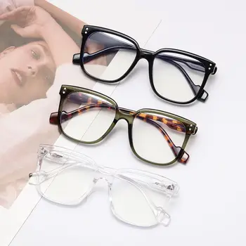 1 Adet Şeffaf bilgisayar gözlük Çerçeve kadın erkek Anti mavi ışık kare gözlük engelleme gözlük optik gözlük gözlük