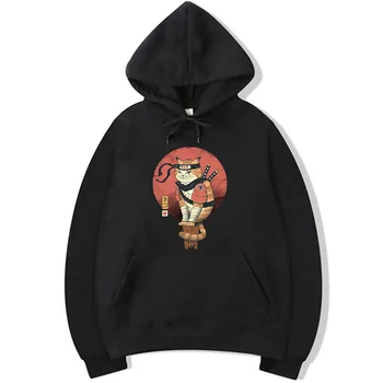 XİN Yİ Moda Marka Erkekler Hoodies komik anime kedi baskı Bahar Sonbahar gevşek Erkek hip hop Hoodies tops adam kazak tops
