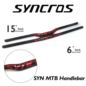 Syncros Tam Karbon Fiber MTB/BMX Bisiklet Düz/Rise Gidon dağ bisikleti Parçaları 31.8 mm * 660/680/700/720 / 740mm