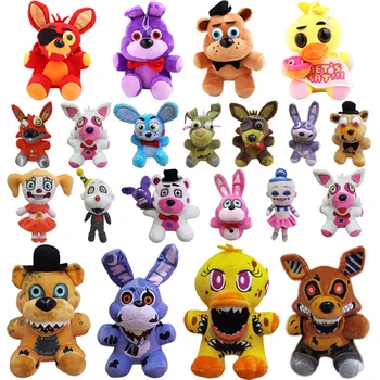 18 cm Kawaii FNAF peluş oyuncak Karikatür Hayvan Freddy Fazbear Peluş Şekil Ayı Foxy Tavşan Anime peluş oyuncaklar çocuk Tatil hediye
