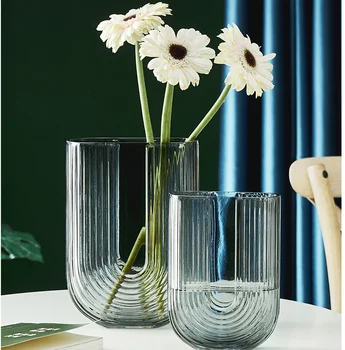 Avrupa Minimalist Cam Vazo Ev Oturma Odası yemek masası Süsler Eklemek Şişe Süs Su Kültürü Çiçek Vazo