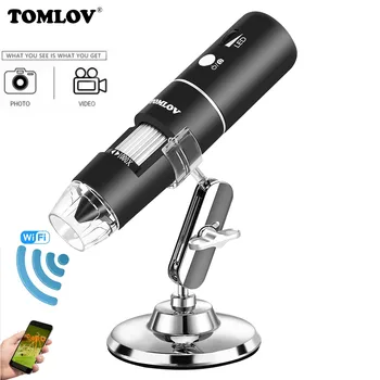 TOMLOV WiFi Mikroskop 1000X Ayarlanabilir El USB Mikroskoplar Kamera Video 1080 P 8 LEDs Endoskop Elektronik Onarım Büyüteç