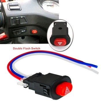 Motosiklet Çift Flaş Anahtarı Tehlike ışık anahtarı Düğmesi Araba Aksesuarları Elektrikli Araç Modifiye Flaş Uyarı acil durum lambası