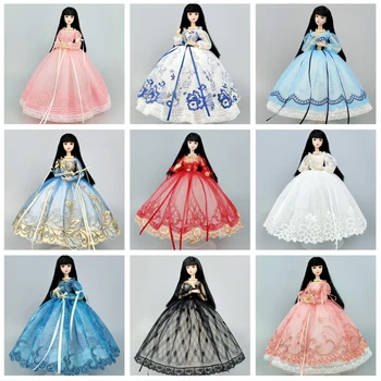 Moda El Yapımı Prenses Elbise barbie bebek Kıyafetler Giysileri 1/6 Bebek Aksesuarları Puf Kollu İlmek Parti Kıyafeti Çocuk Oyuncakları