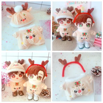 Merry Xmas Geyik 20cm Peluş Bebek Giysileri Mini Kpop Oyuncaklar Tulum Kıyafet Aksesuarları Çocuklar Yetişkinler Noel Ücretsiz Kargo Öğeleri